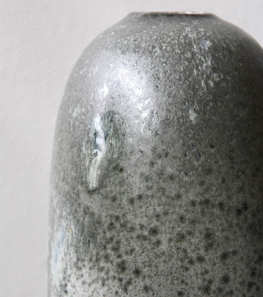 Tall Torpedo Shaped Vase / Granite Glaze