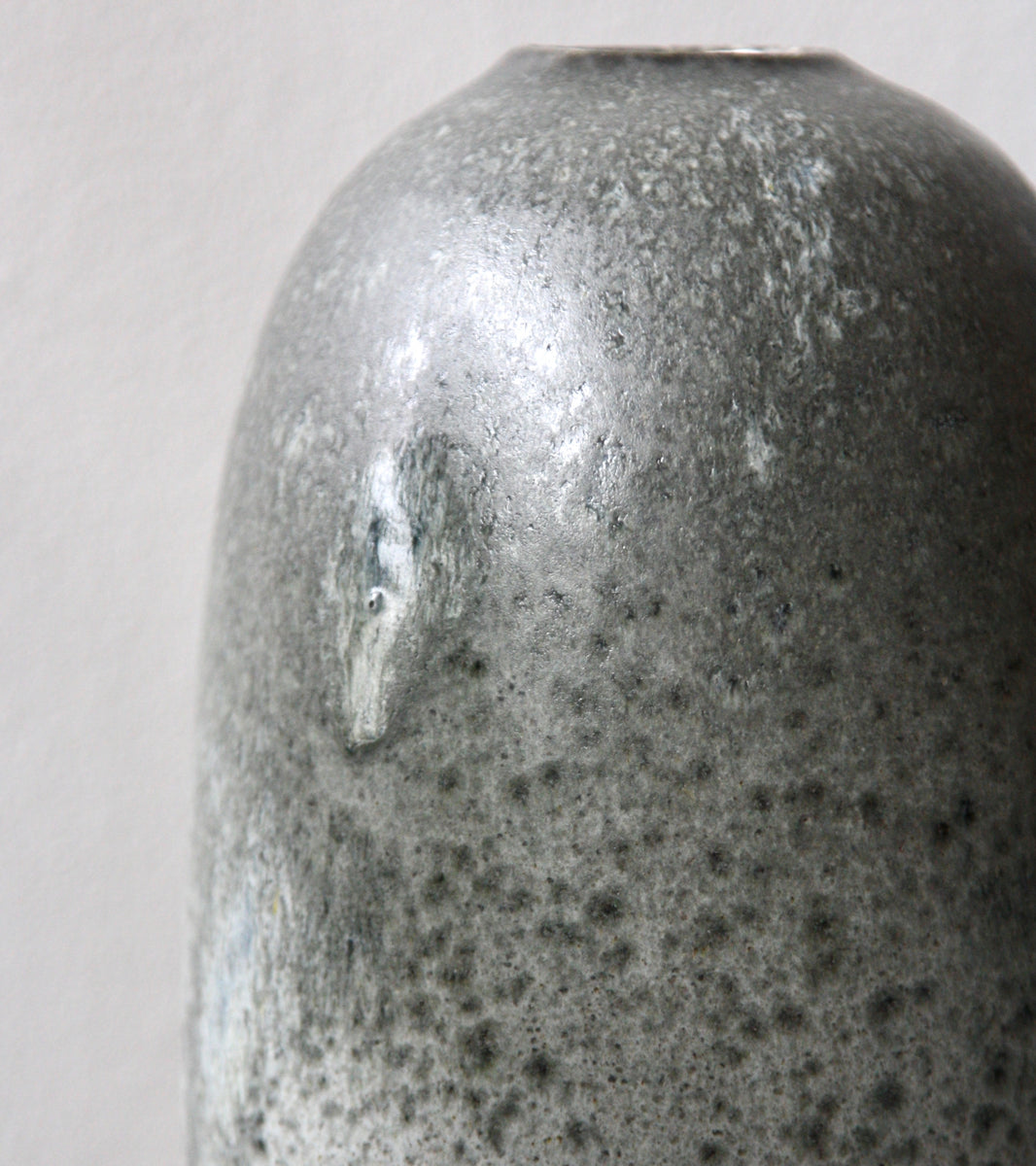 Tall Torpedo Shaped Vase / Granite Glaze