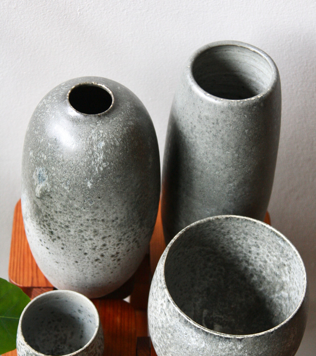 Tall Torpedo Shaped Vase / Granite Glaze