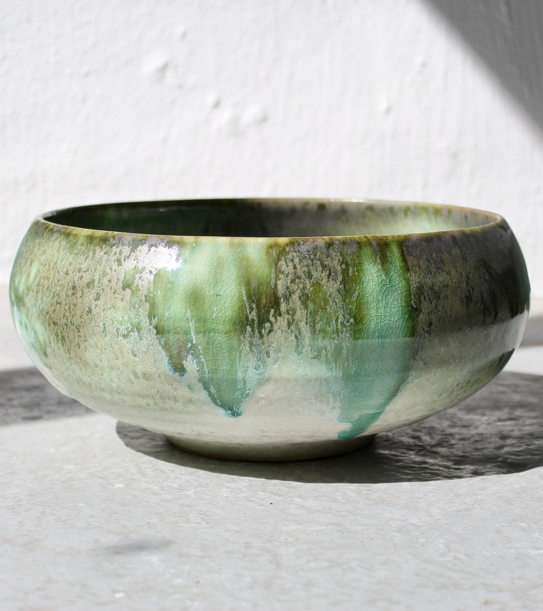 Closed Form Bowl / Green Glaze