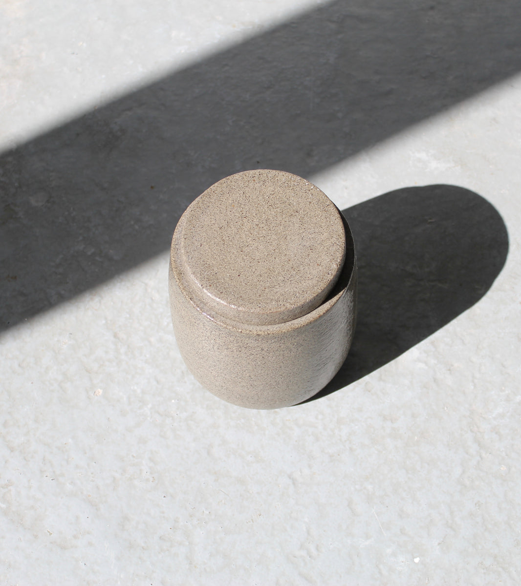 Lidded Jar <br> Chamotte Clay, Clear Glaze