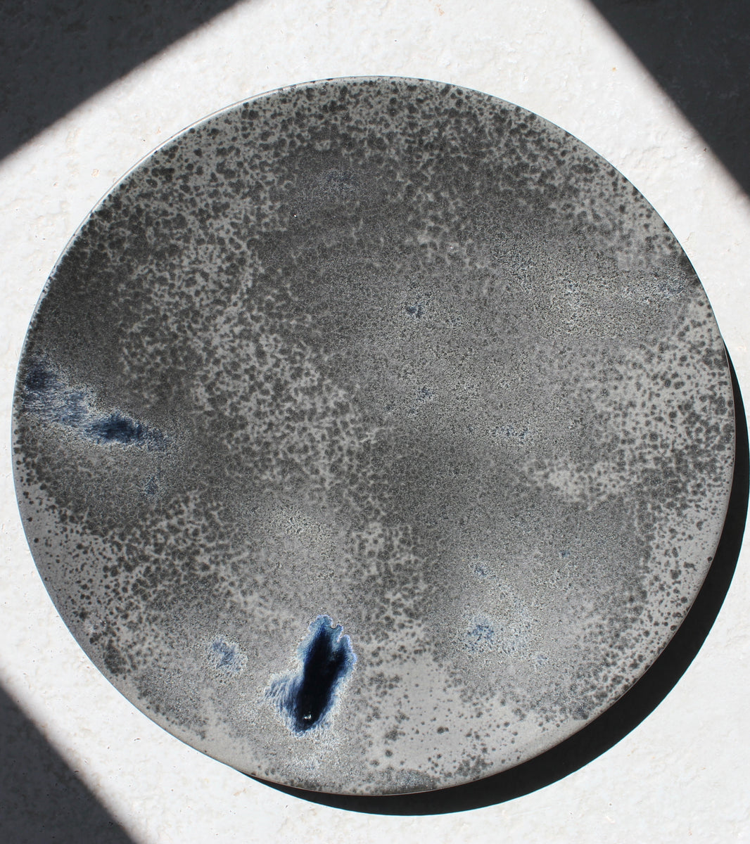 Huge Art Plate <br> Black & Blue Glaze