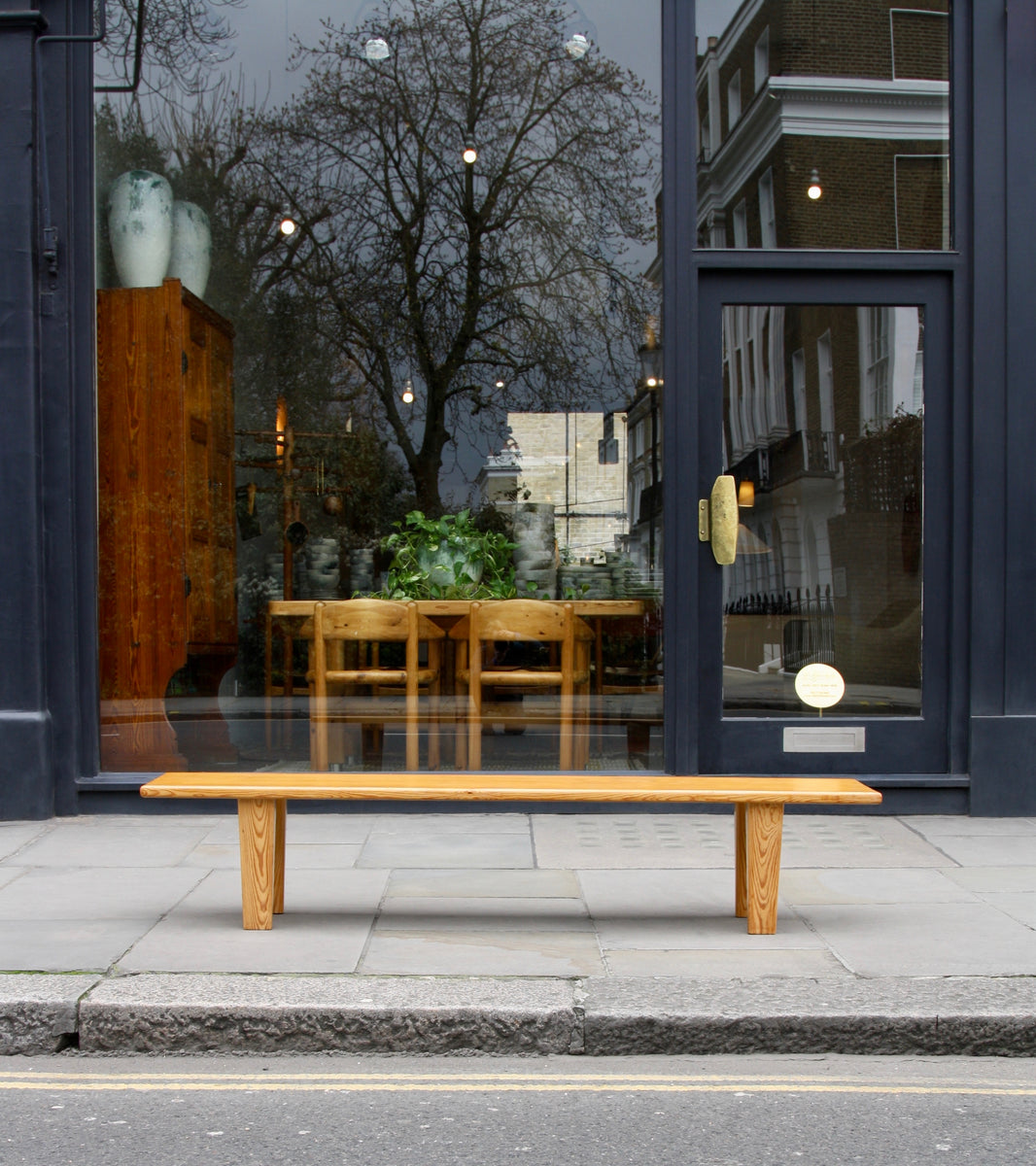 Long Pine Wood Bench / Sweden, Circa 1955