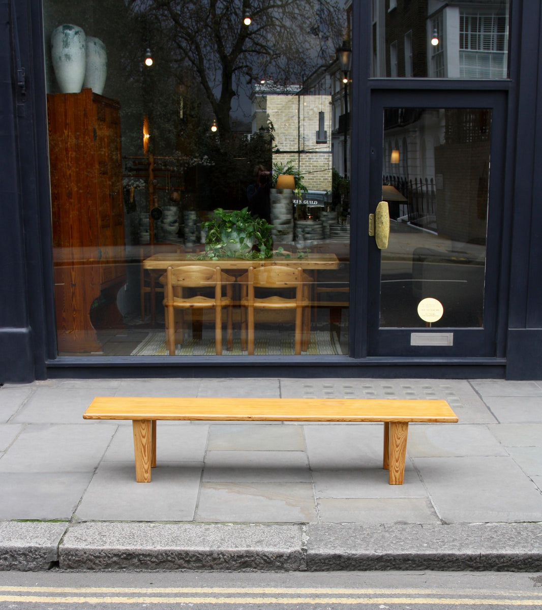 Long Pine Wood Bench / Sweden, Circa 1955