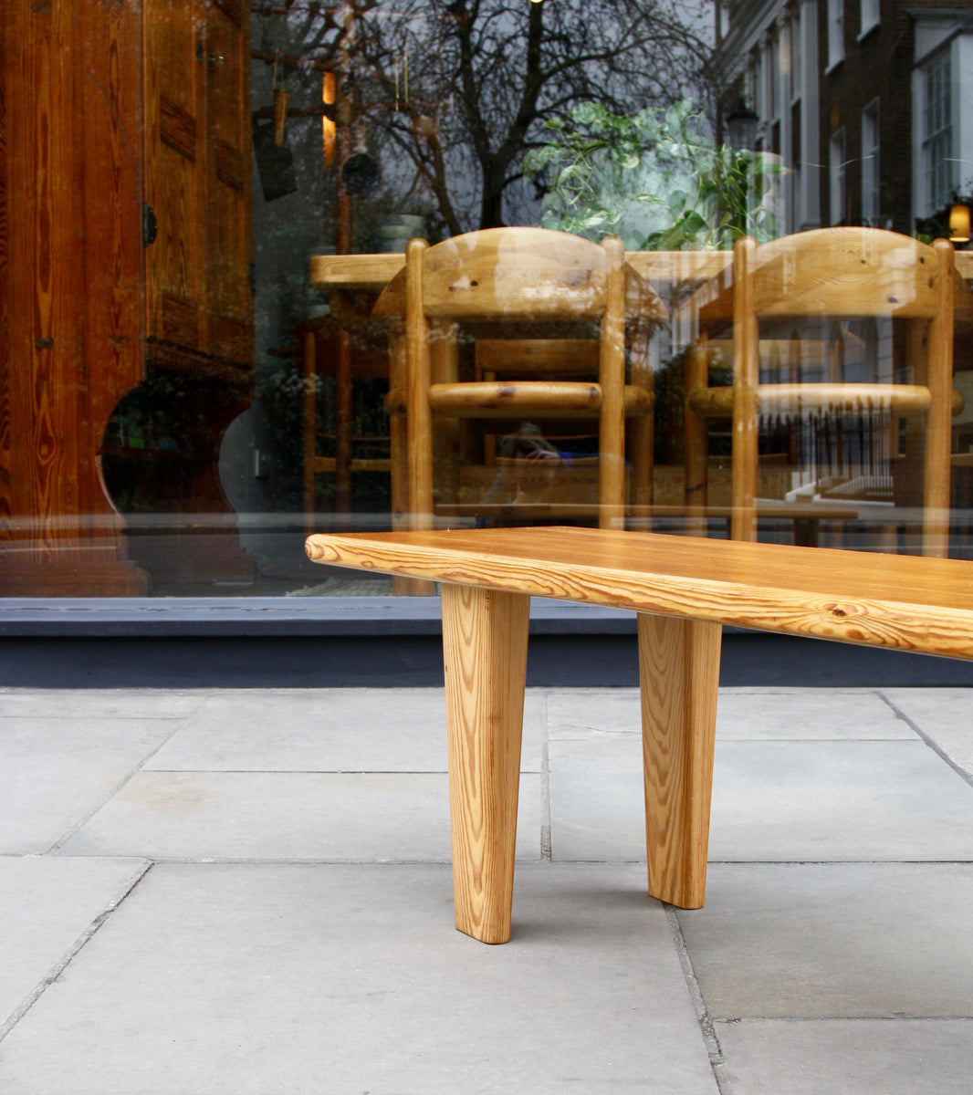 Long Pine Wood Bench / Sweden, Circa 1955