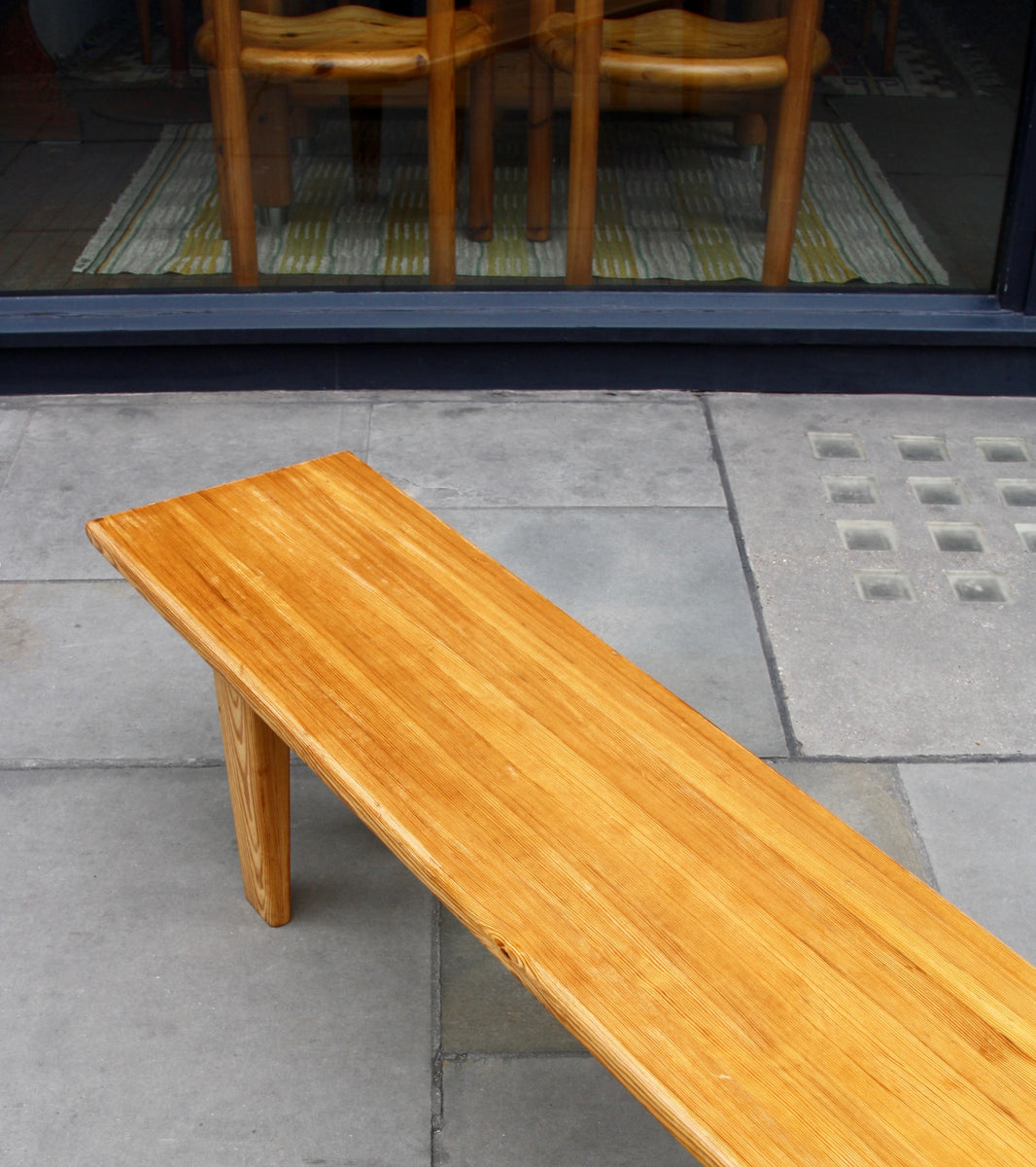 Long Pine Wood Bench / Sweden, Circa 1955