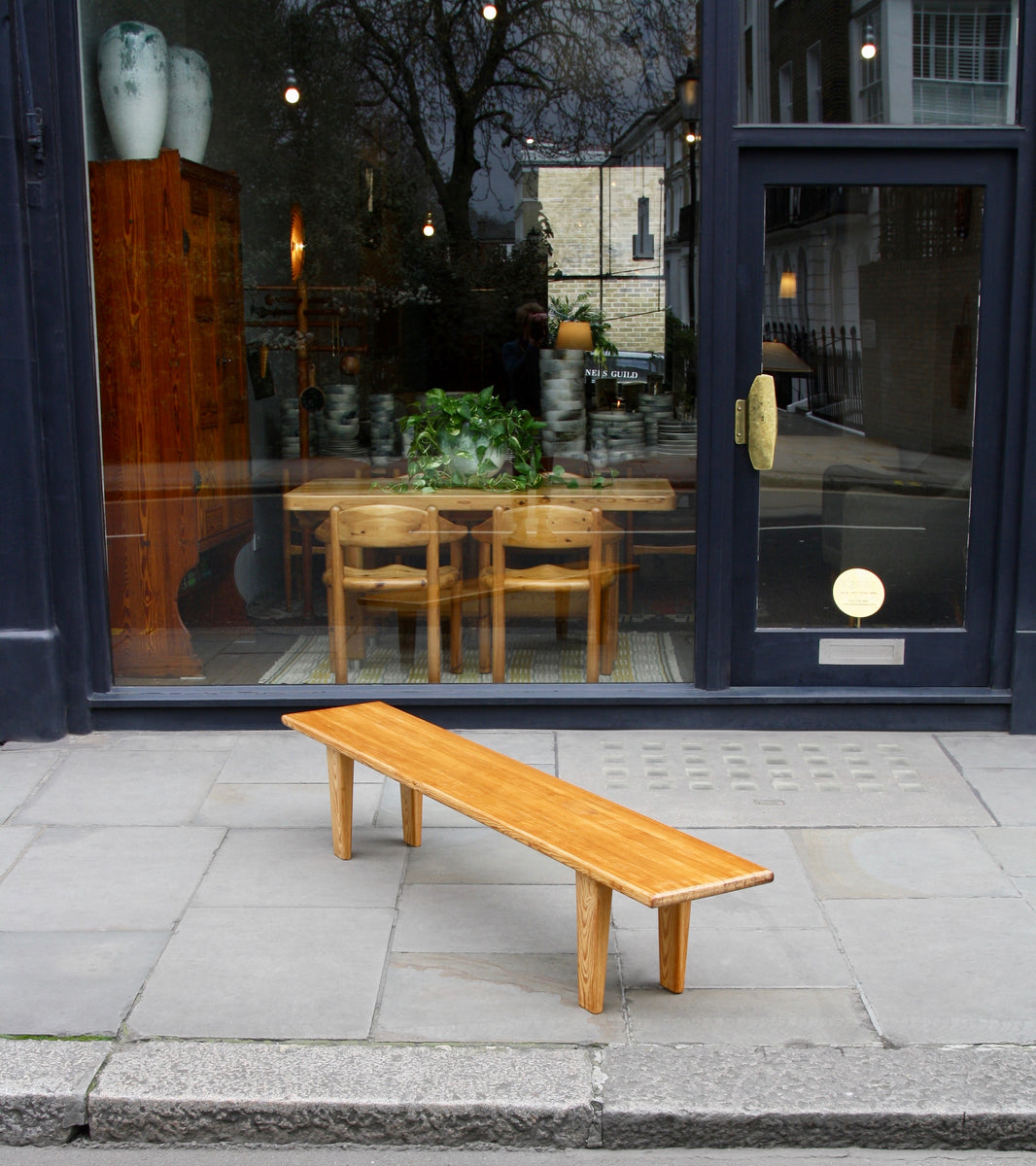 Long Pine Wood Bench / Sweden, Circa 1955