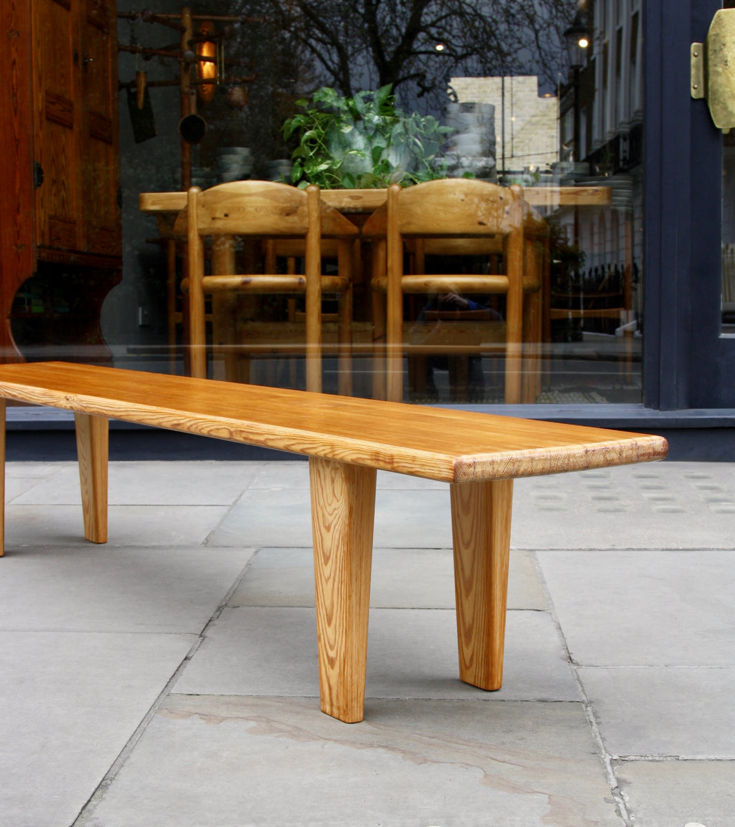 Long Pine Wood Bench / Sweden, Circa 1955