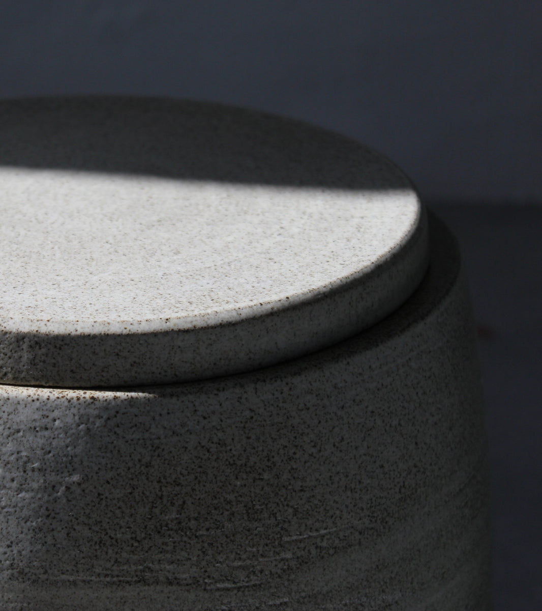 Large Lidded Tub <br> Chamotte Clay, Clear Glaze