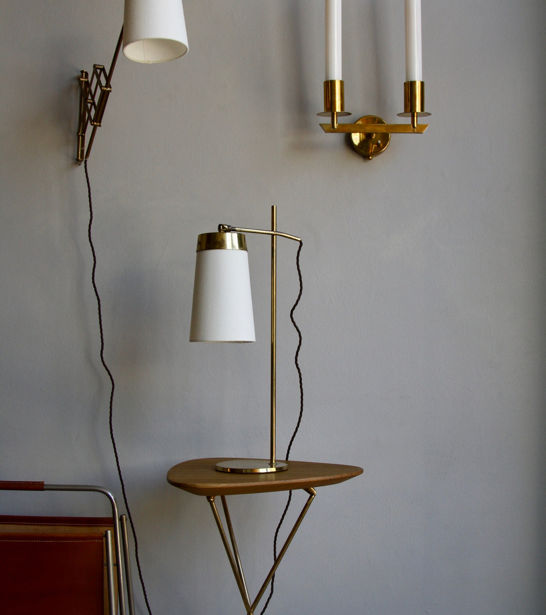 Polished Brass Table Light <br>Denmark, Circa 1950