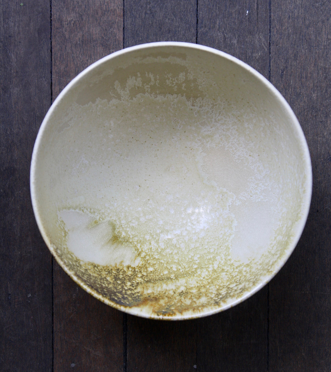 Large Deep Bowl / White & Yellow / Shape #12, Glaze C
