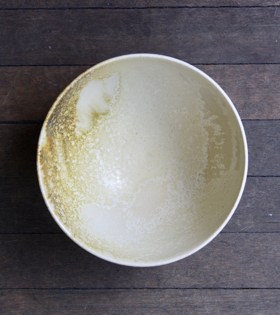 Large Deep Bowl / White & Yellow / Shape #12, Glaze C