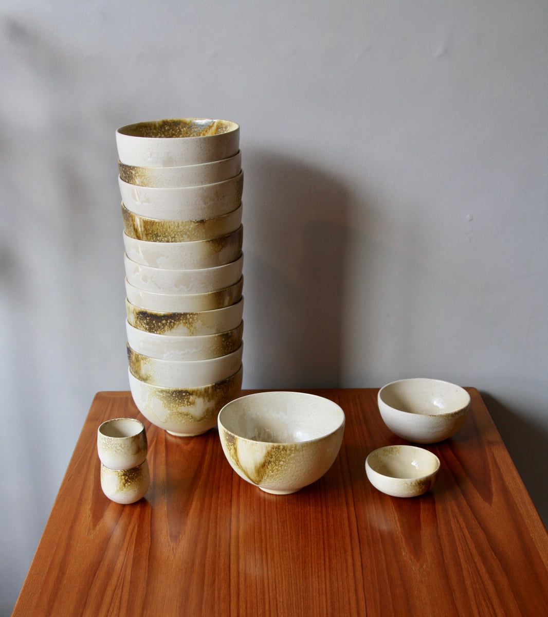 Large Deep Bowl / White & Yellow / Shape #12, Glaze C
