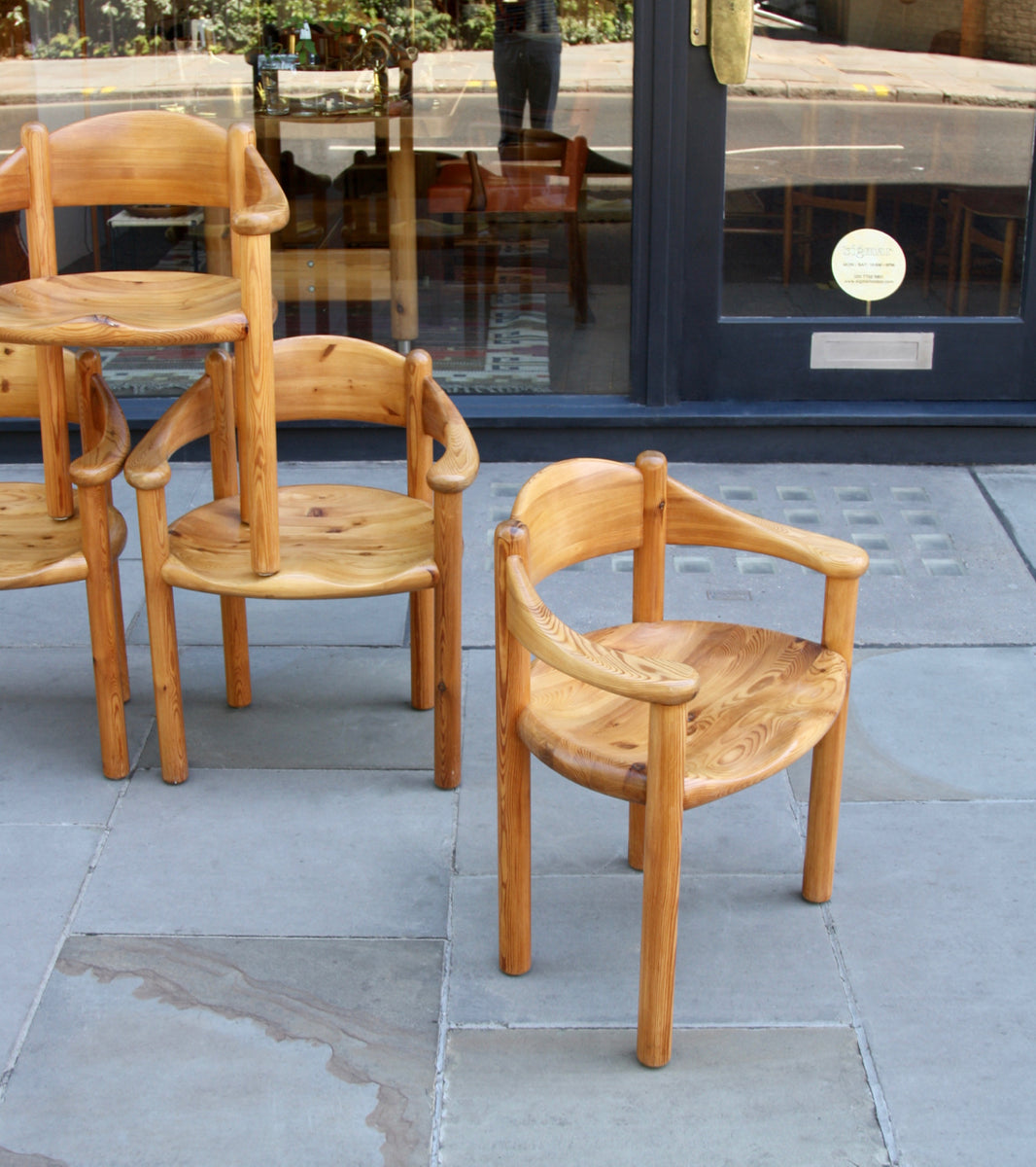 Set of Four Pine Carver Chairs / Rainer Daumiller