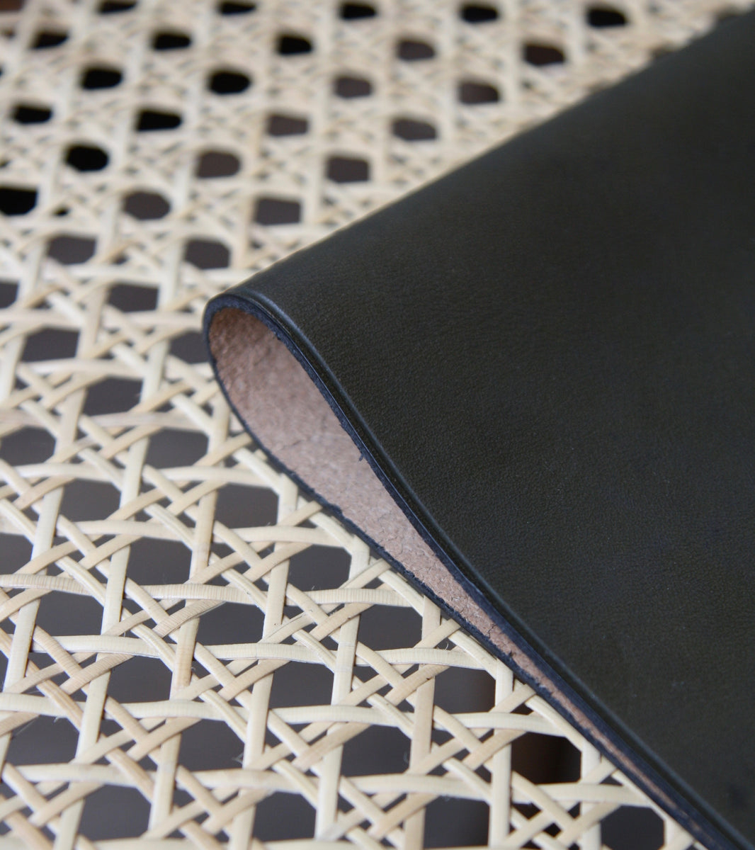 Green Leather Newspaper Carrier <BR> by Carl Auböck III