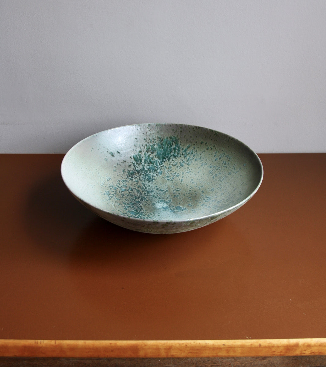 Massive Bowl / Turquoise, Green, Ombre, Grey Glaze