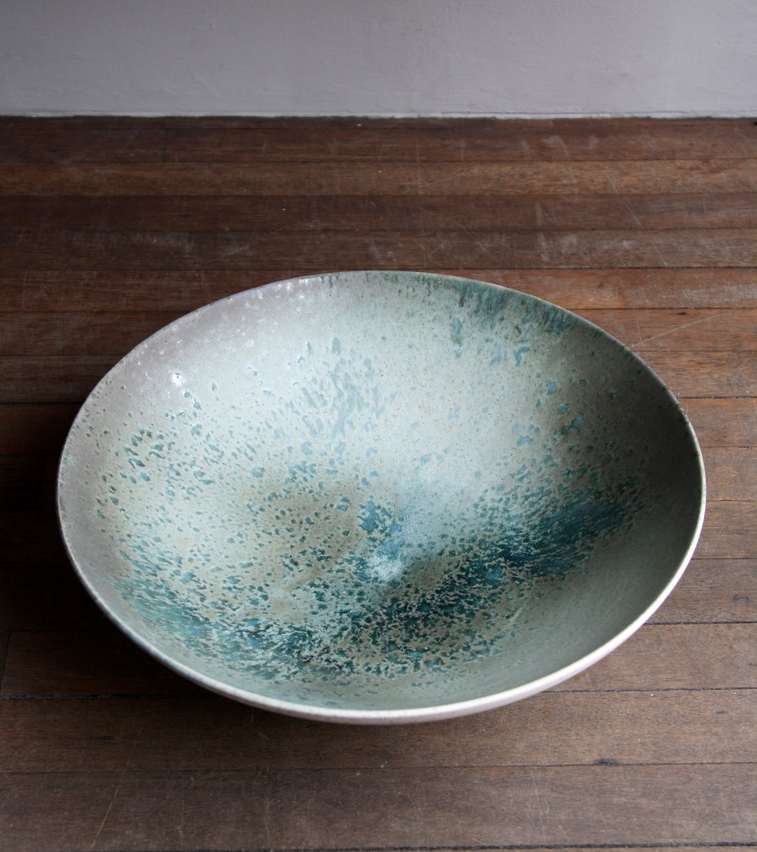 Massive Bowl / Turquoise, Green, Ombre, Grey Glaze