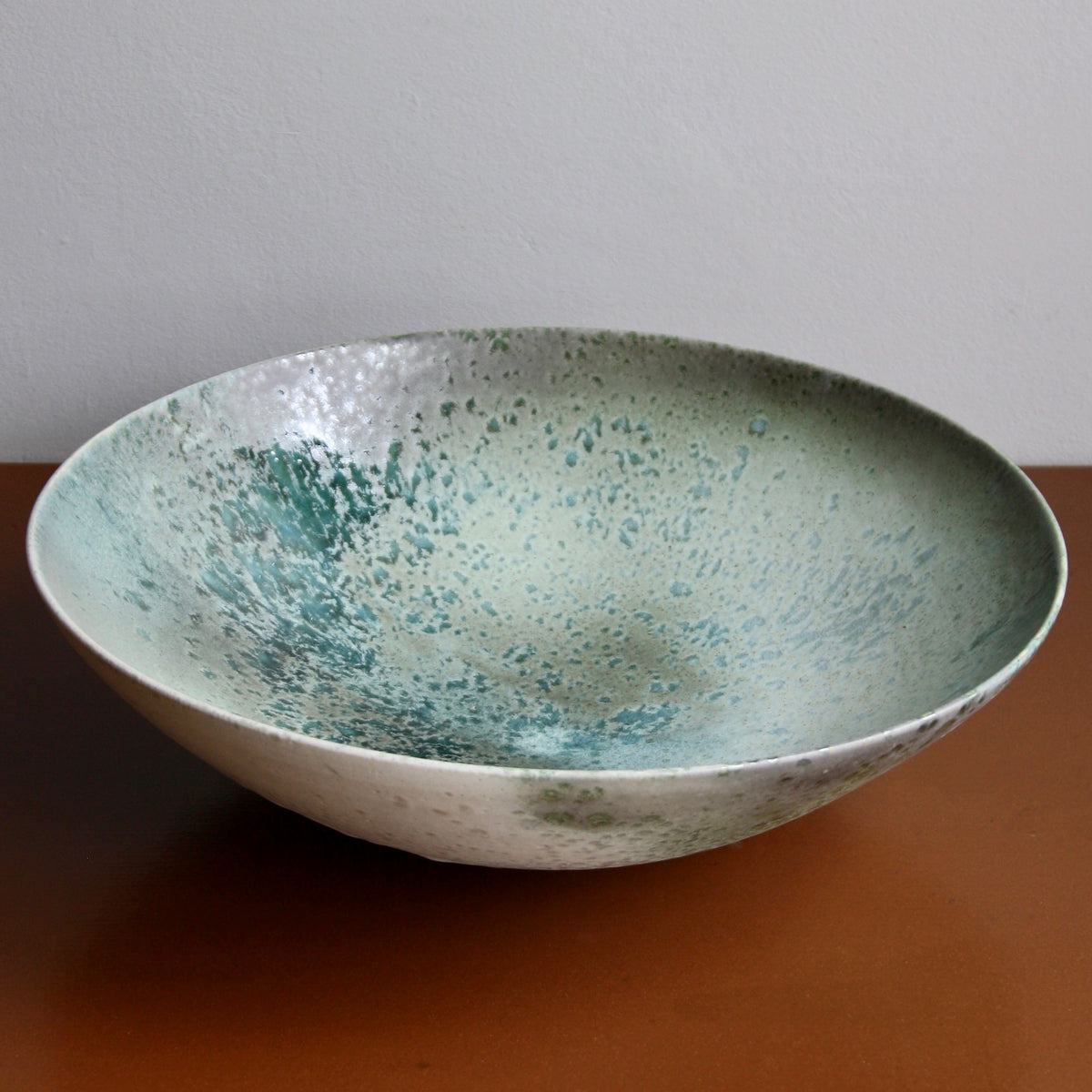 Massive Bowl / Turquoise, Green, Ombre, Grey Glaze