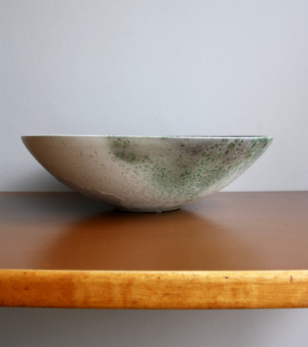 Massive Bowl / Turquoise, Green, Ombre, Grey Glaze