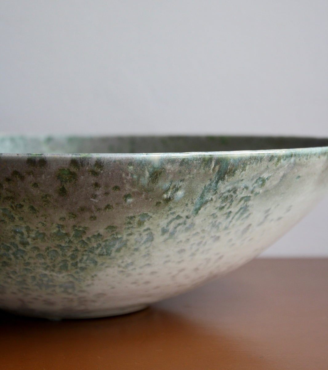 Massive Bowl / Turquoise, Green, Ombre, Grey Glaze