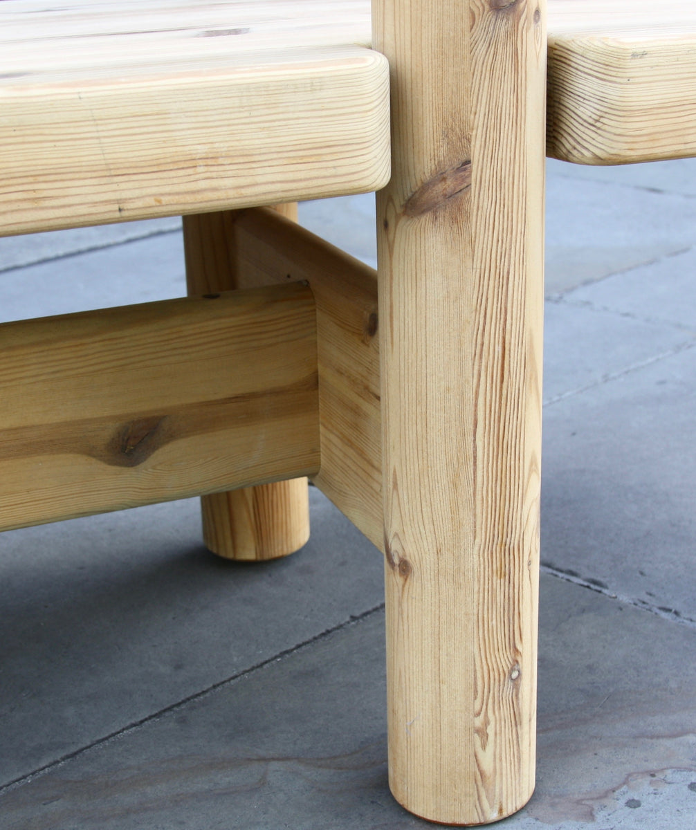 Solid Pine Brutalist Bench <br> by Knud Friis & Elmar Moltke Nielsen