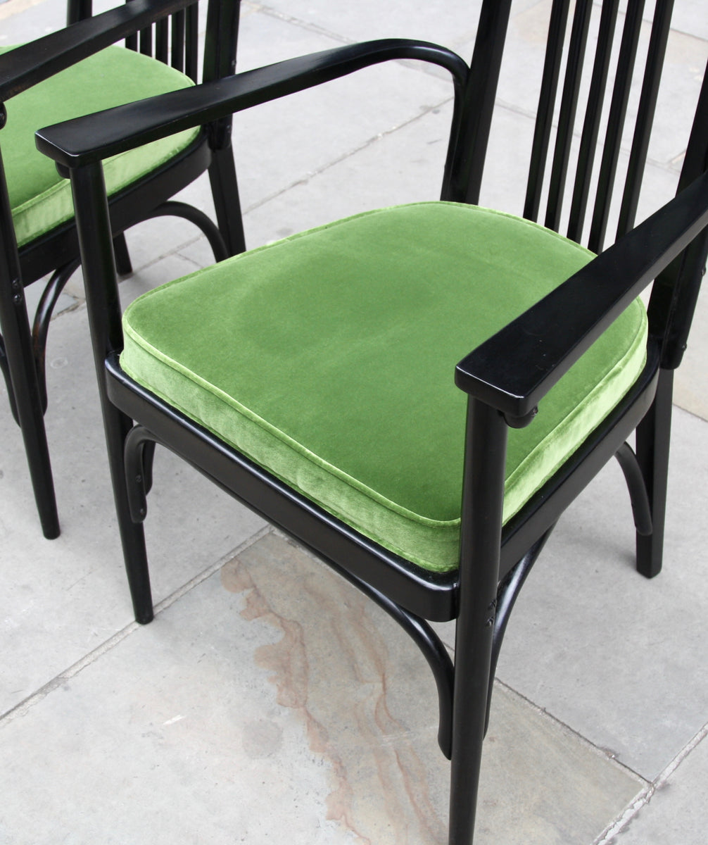 A Pair of Black Lacquered Bentwood Armchairs / J & J Kohn / Circa 1910