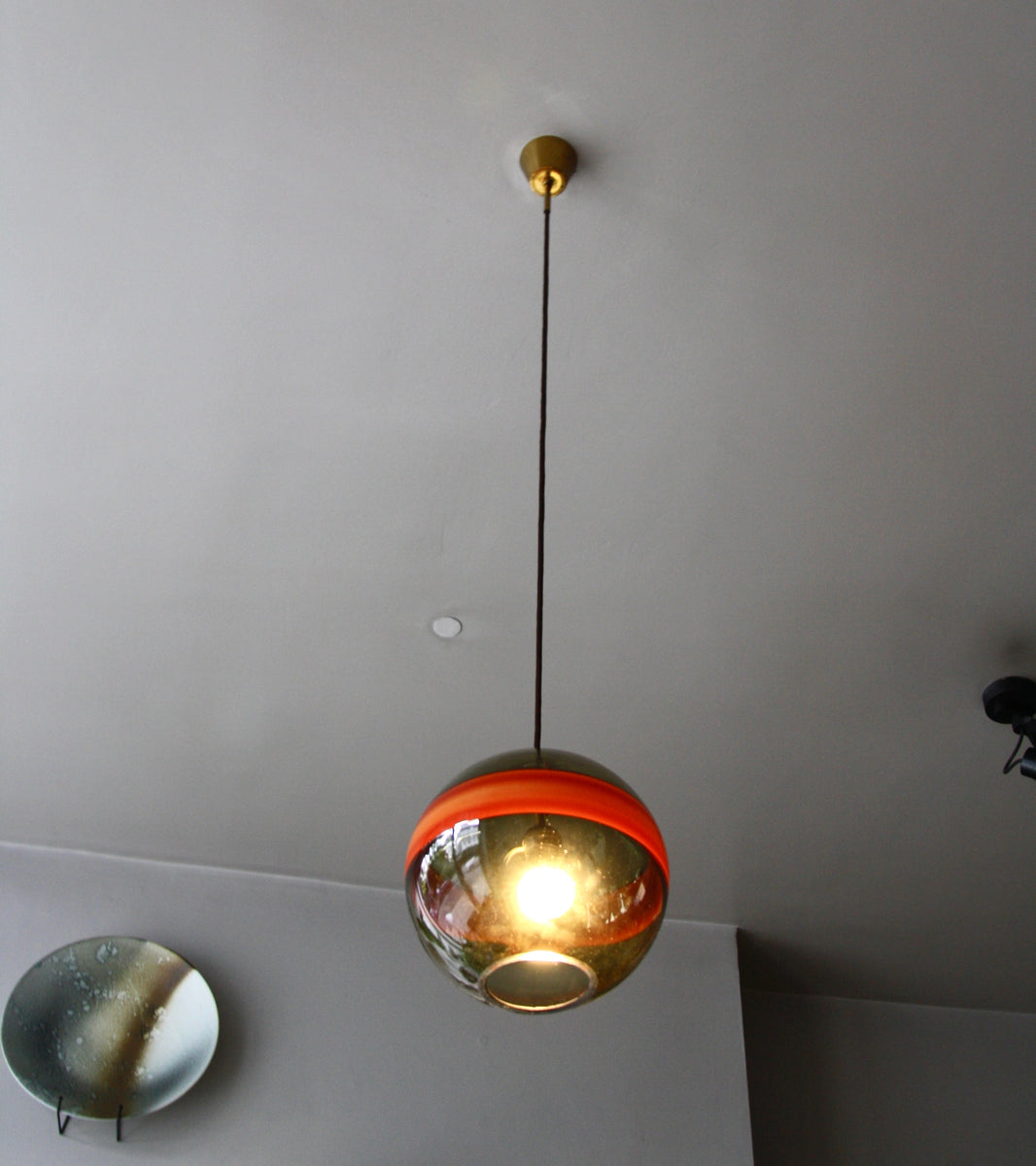 Mouth-Blown Glass Pendant / Italy, Circa 1955
