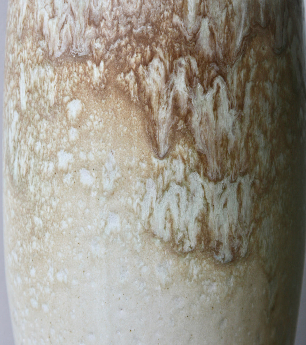 Tall Gently Curved Vase <br> Mauve & Sand Glaze