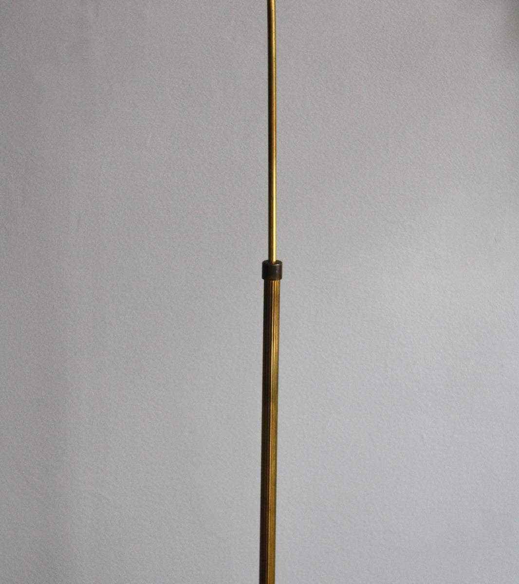 Bent-Neck Brass Floor Light / Denmark, 1940s