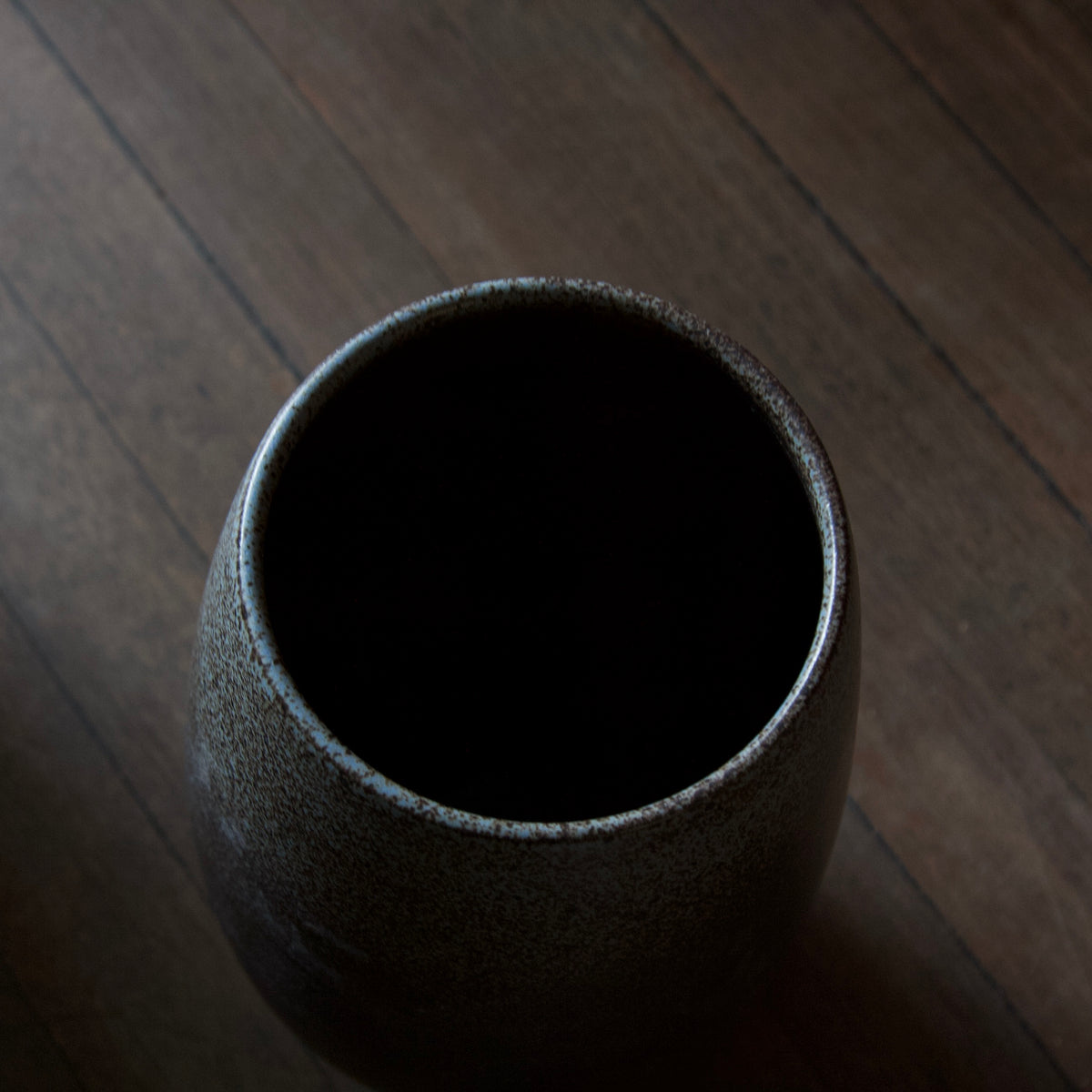Tall Ovoid Vase / Speckled Blue and Grey Glaze