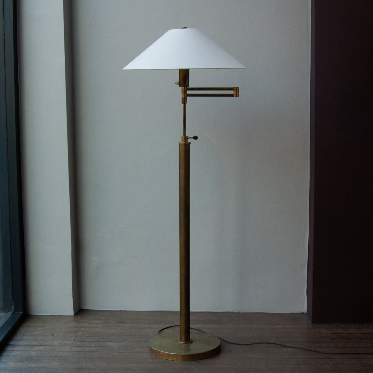 Telescopic & Articulated Library Floor Lamp / English, 1940s