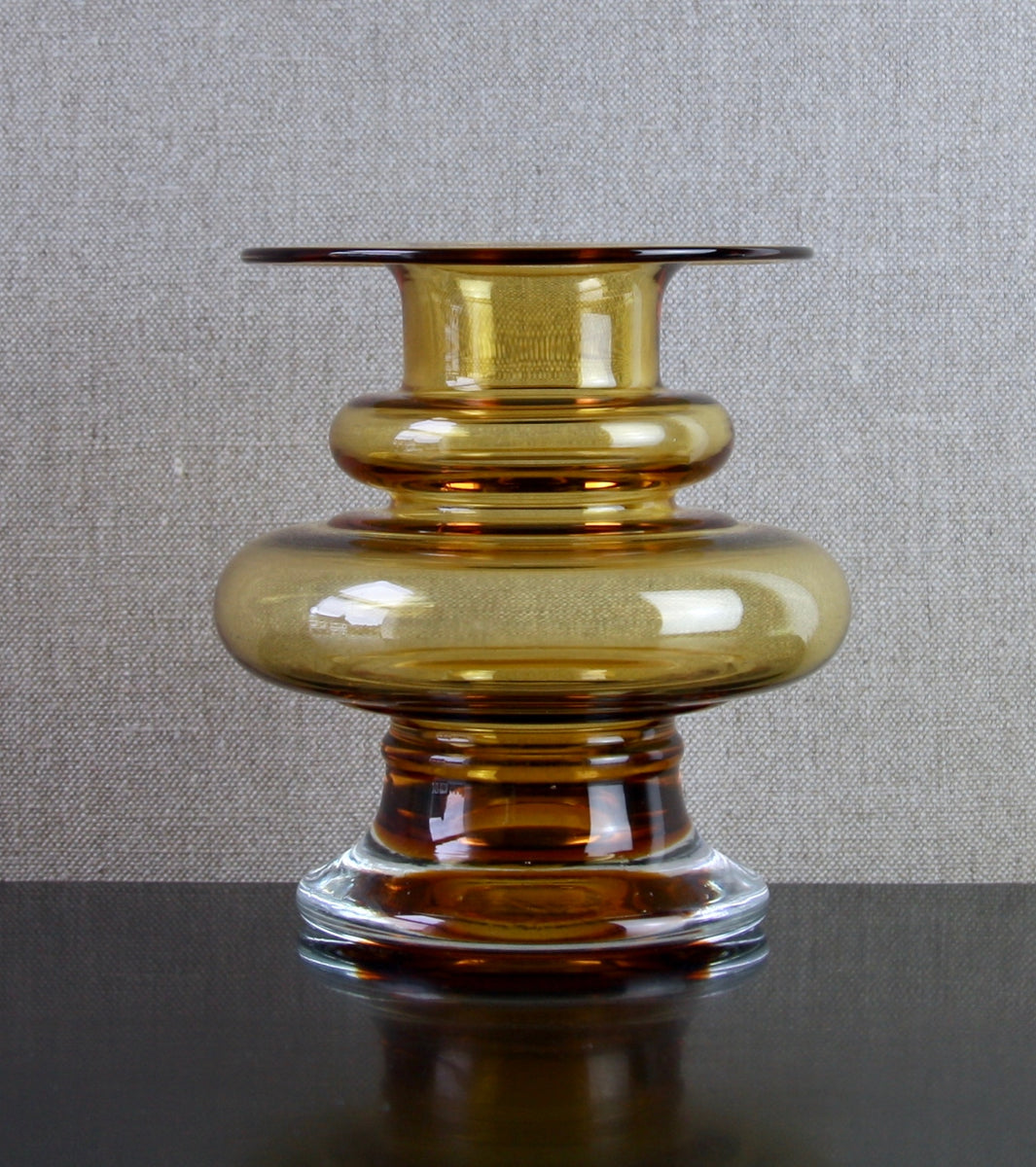 Model 1341 "Tornado" Vase in Amber by Tamara Aladin for Riihimäki, 1970