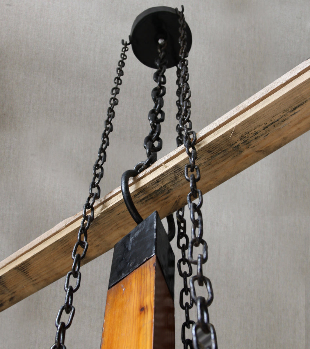 A Monumental Iron, Pine & Glass Chandelier / Czechoslovakia, Circa 1910