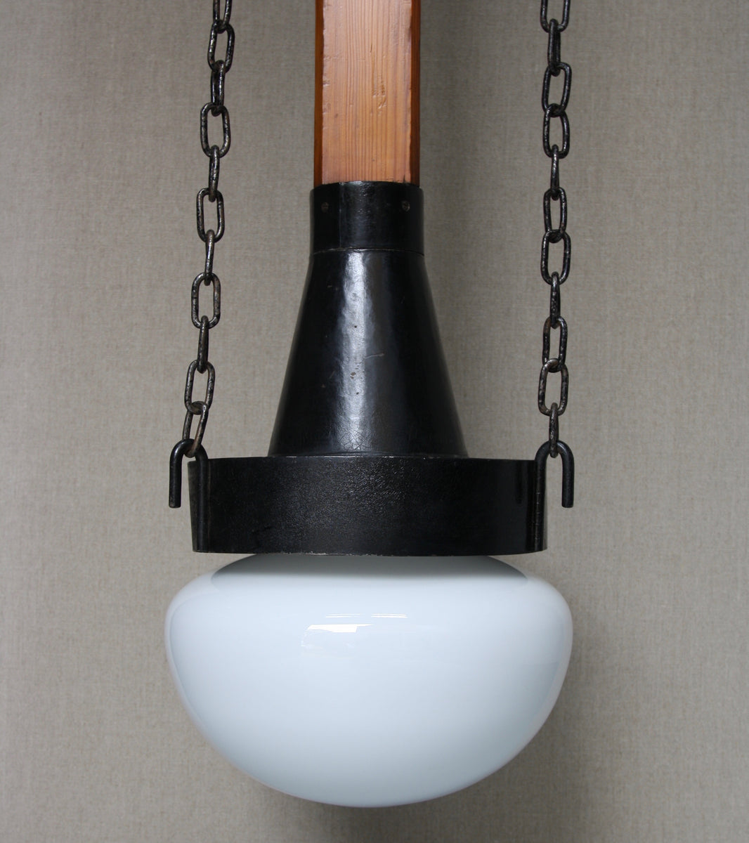 A Monumental Iron, Pine & Glass Chandelier / Czechoslovakia, Circa 1910