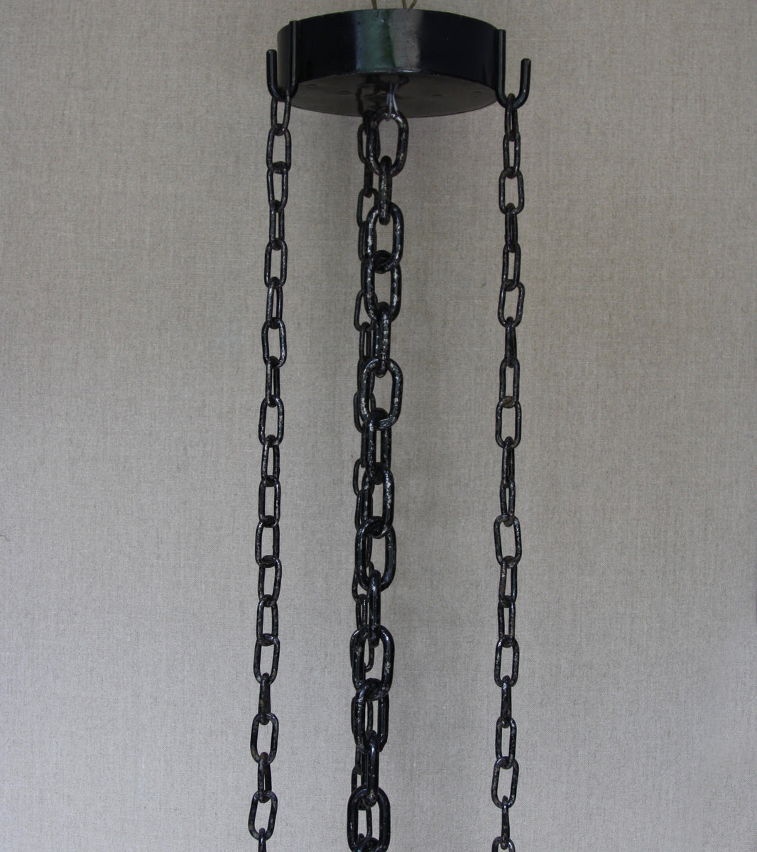 A Monumental Iron, Pine & Glass Chandelier / Czechoslovakia, Circa 1910