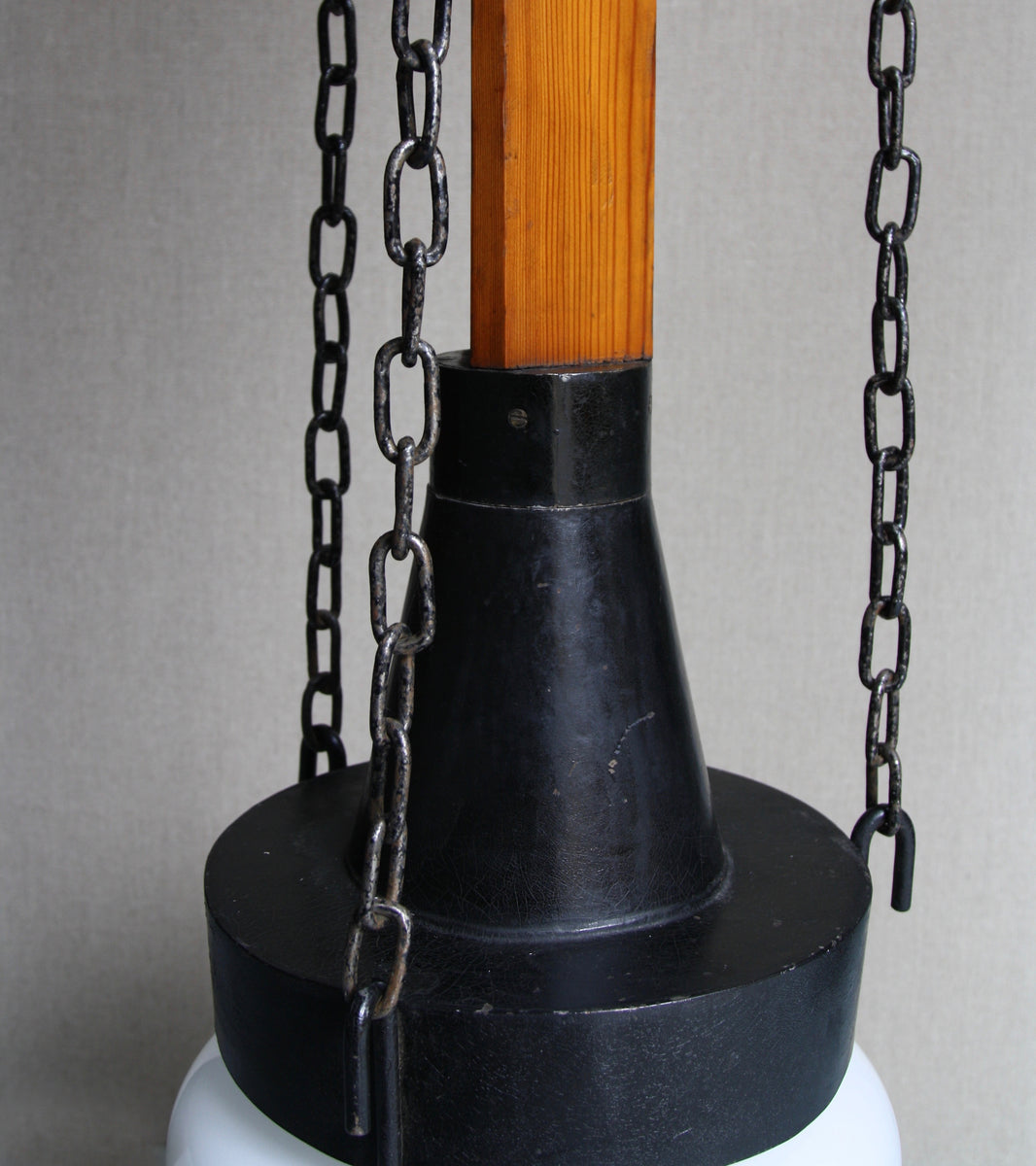 A Monumental Iron, Pine & Glass Chandelier / Czechoslovakia, Circa 1910