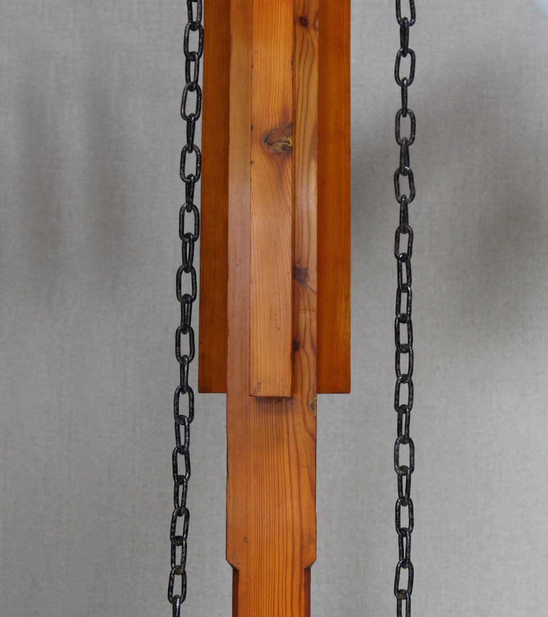 A Monumental Iron, Pine & Glass Chandelier / Czechoslovakia, Circa 1910