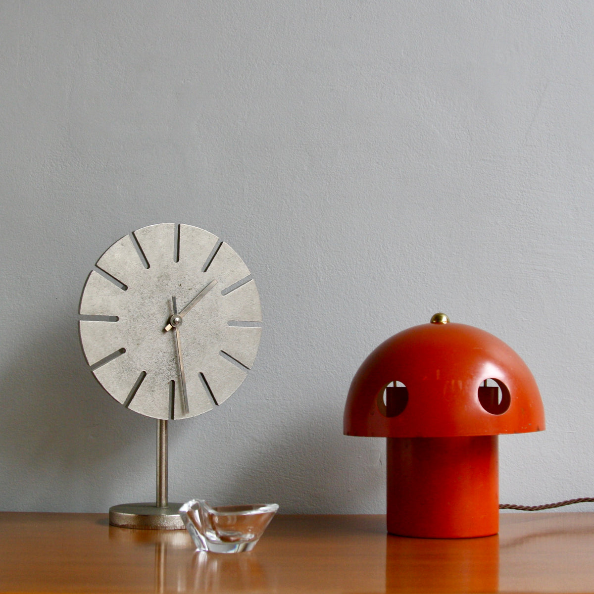 Petite Space Age Metal Table Lamp / Italy, 1960s