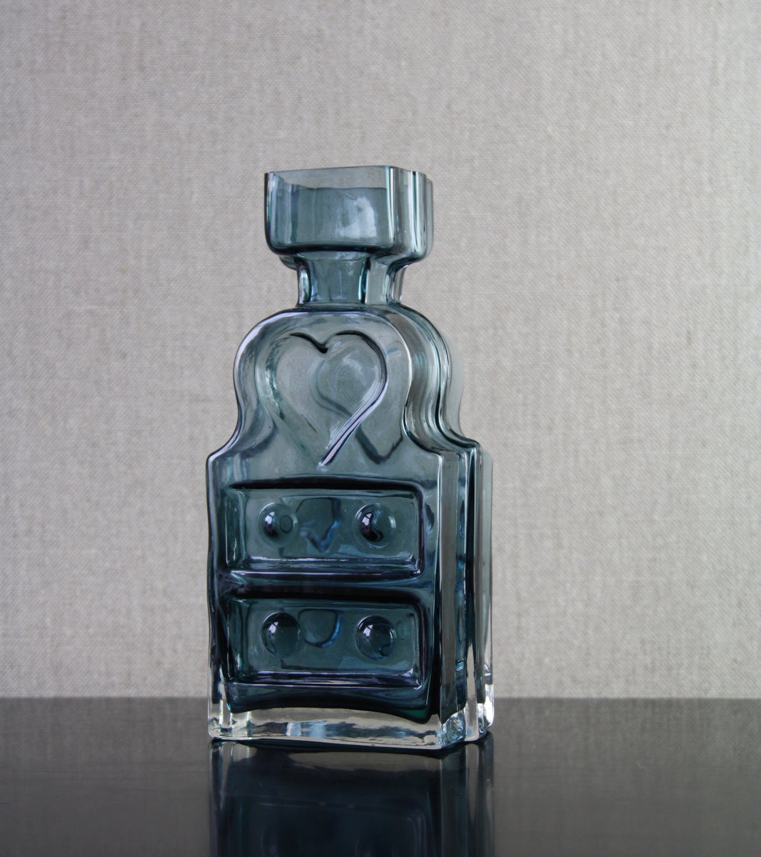 Steel Blue Model 1306 "Piironki" (Bureau) Vase by Helena Tynell, 1968