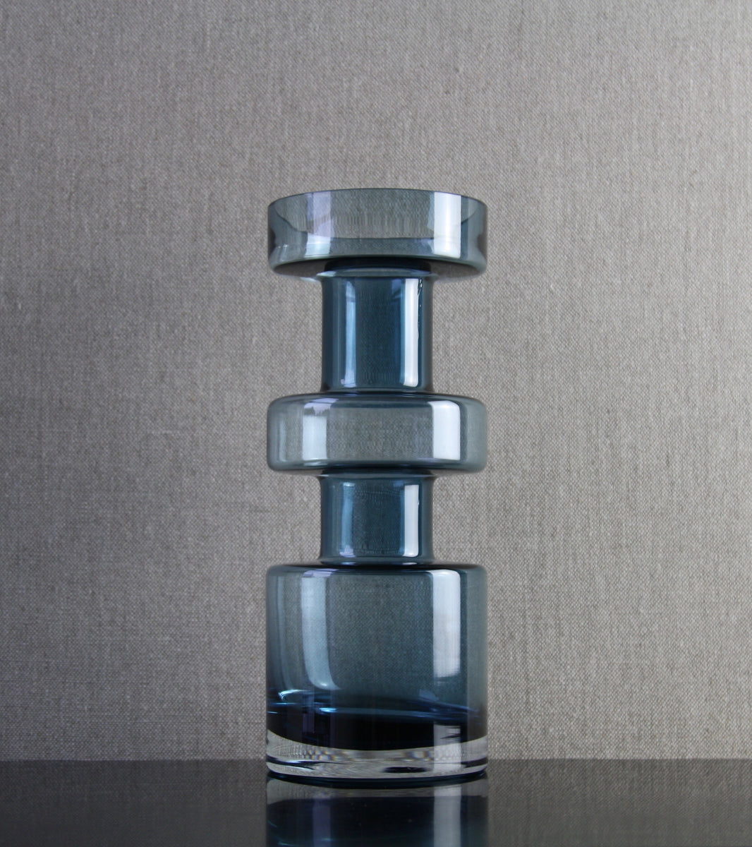 Steel Blue 'Cog' Vase / Tamara Aladin, C. 1970