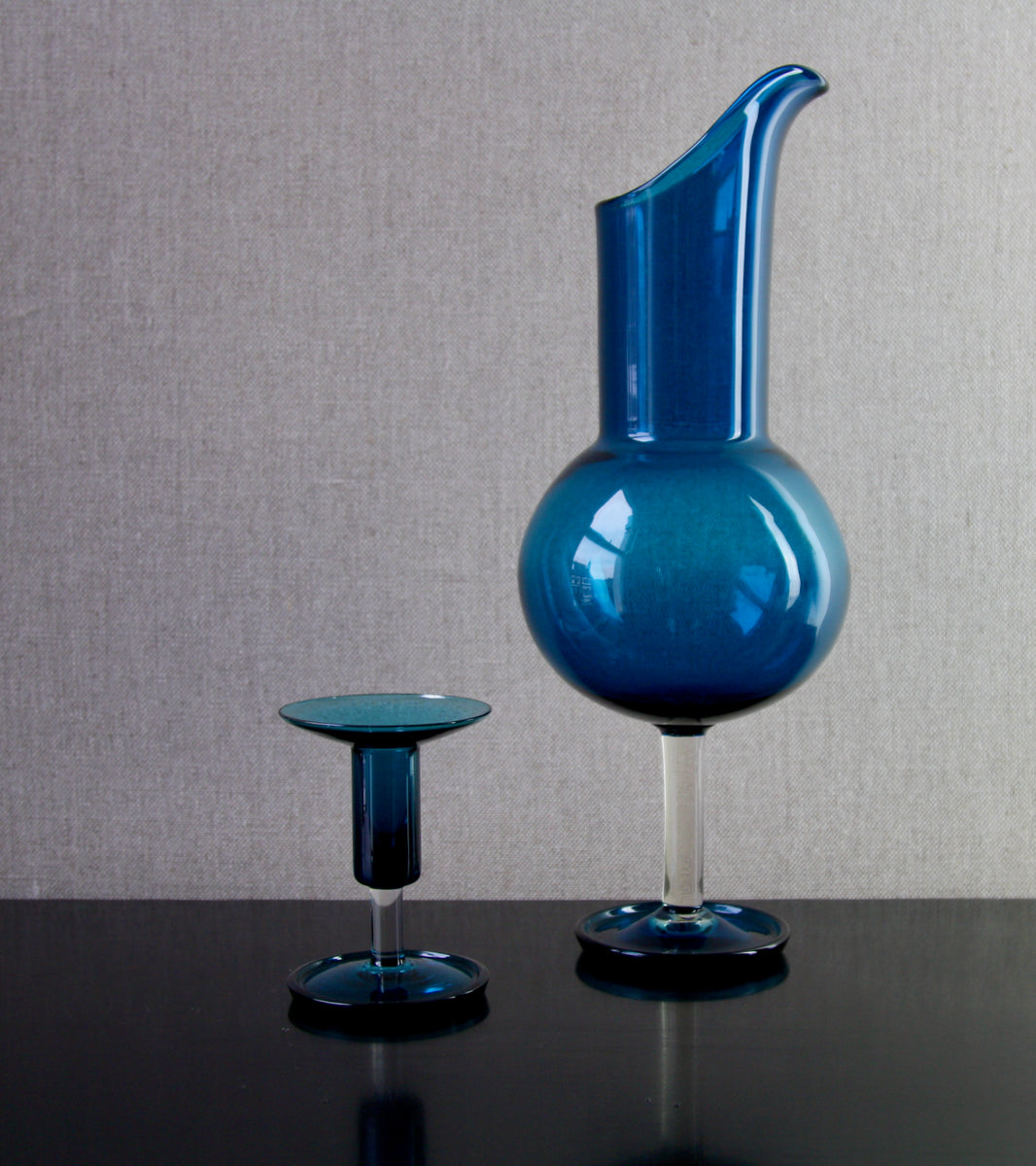 Turquoise Harlekiini (Harlequin) Candle Stick / Nanny Still, 1958