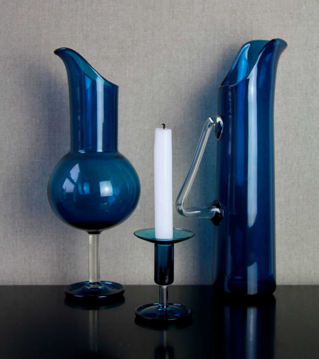 Turquoise Harlekiini (Harlequin) Candle Stick / Nanny Still, 1958
