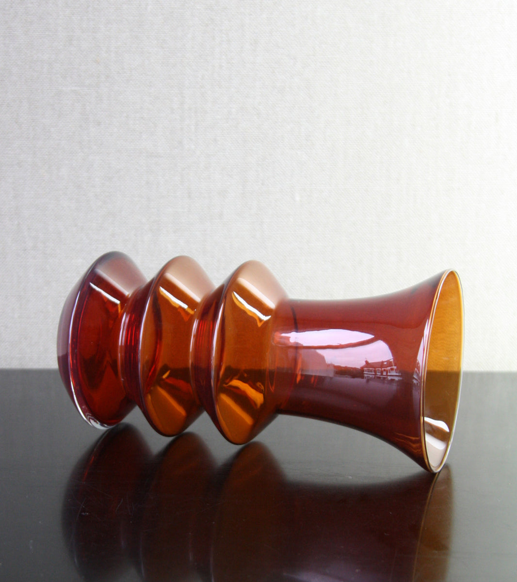 Dark Red 'Concertina' Vase / Tamara Aladin C. 1970