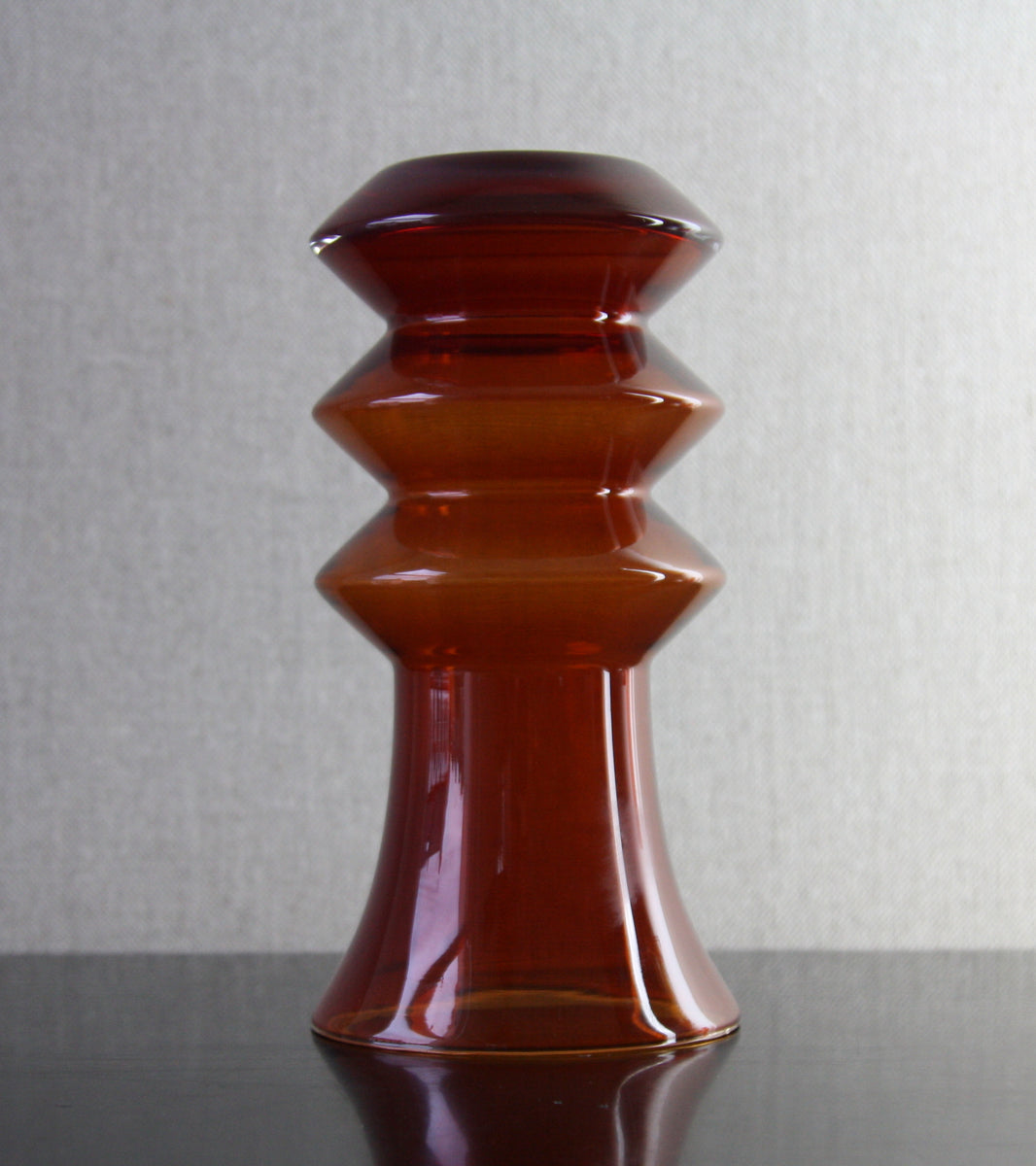 Dark Red 'Concertina' Vase / Tamara Aladin C. 1970