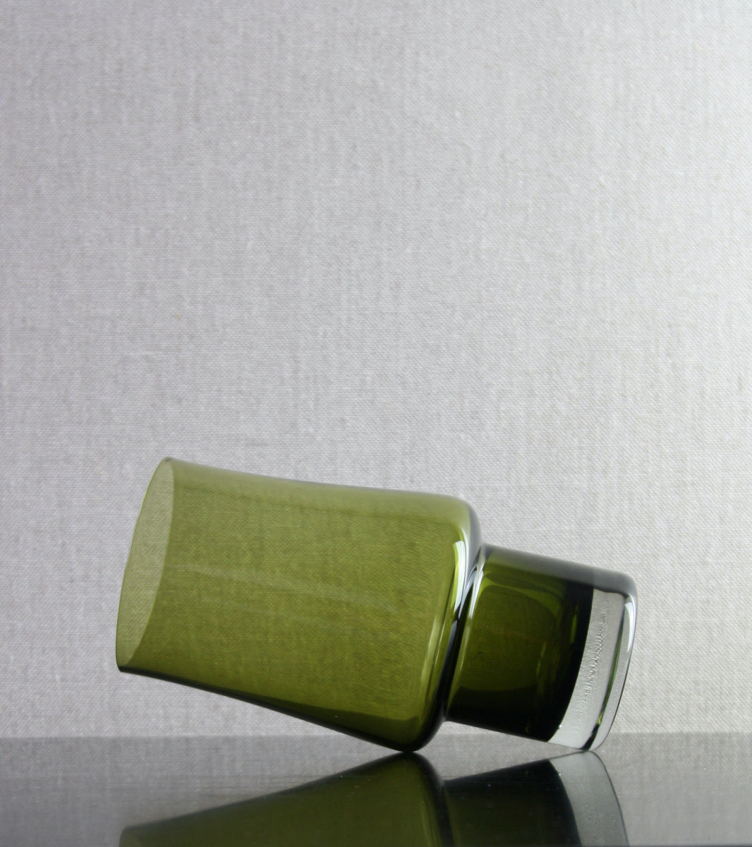 Olive Green 'Wide Flute' Vase / Tamara Aladin, C. 1970