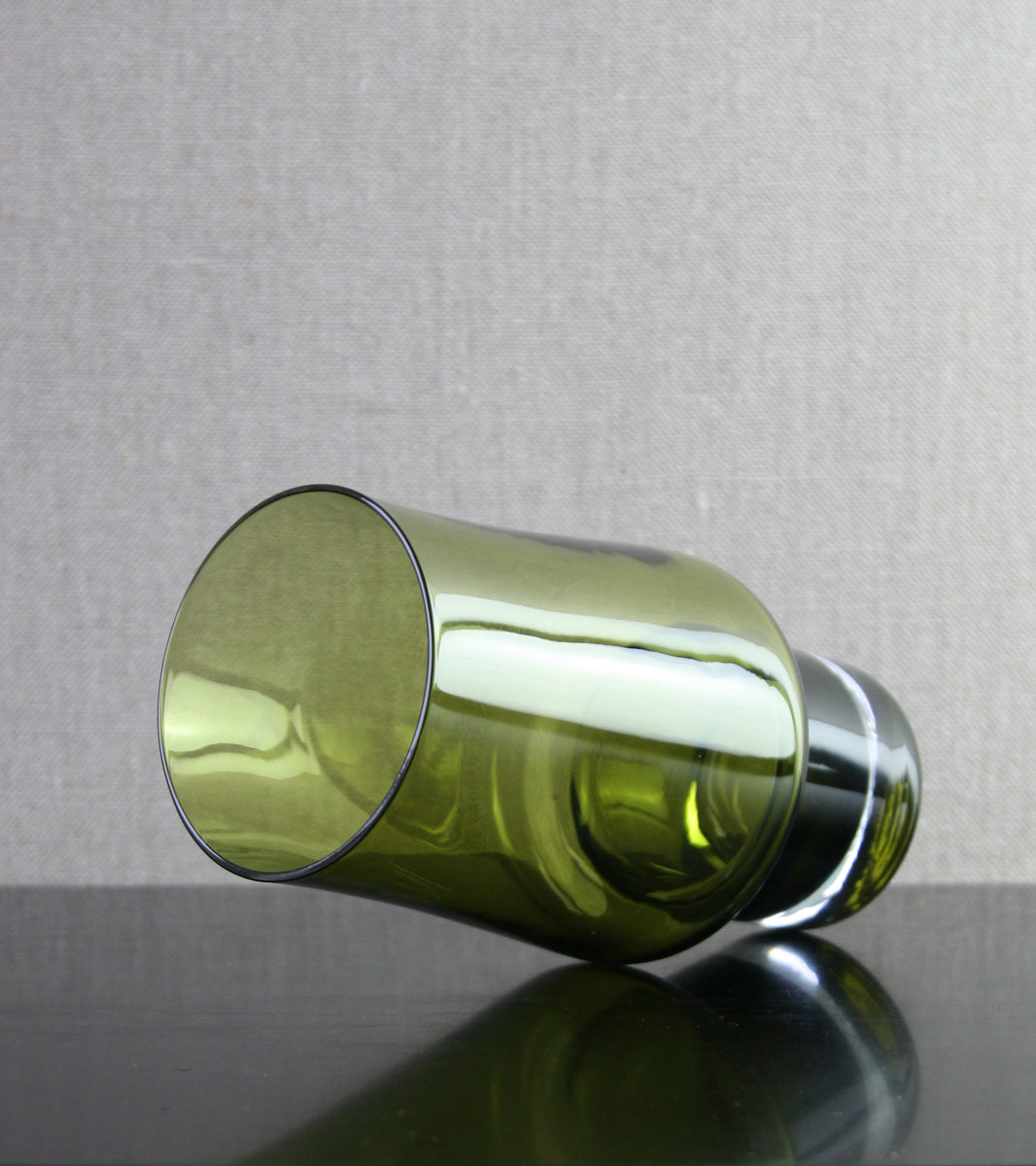Olive Green 'Wide Flute' Vase / Tamara Aladin, C. 1970