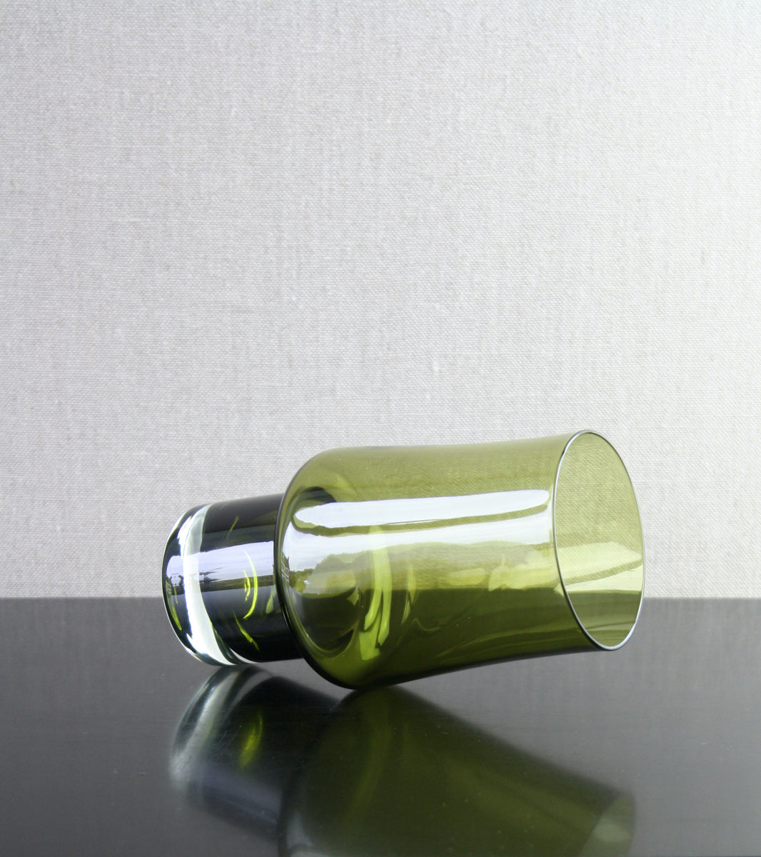 Olive Green 'Wide Flute' Vase / Tamara Aladin, C. 1970