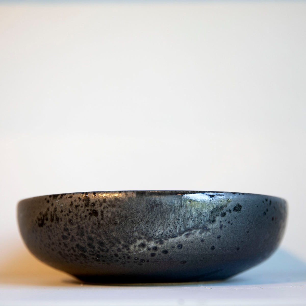 Large Shallow Bowl / Black / Shape #13, Glaze E