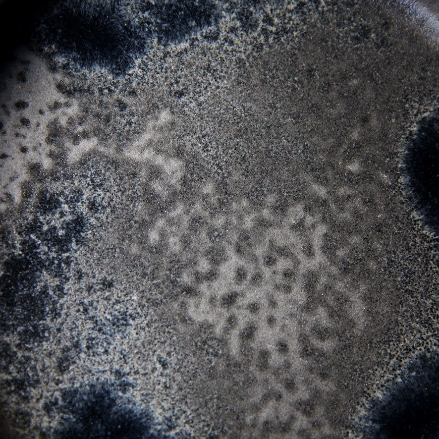 Medium Rimmed Plate / Black / Shape #4, Glaze E