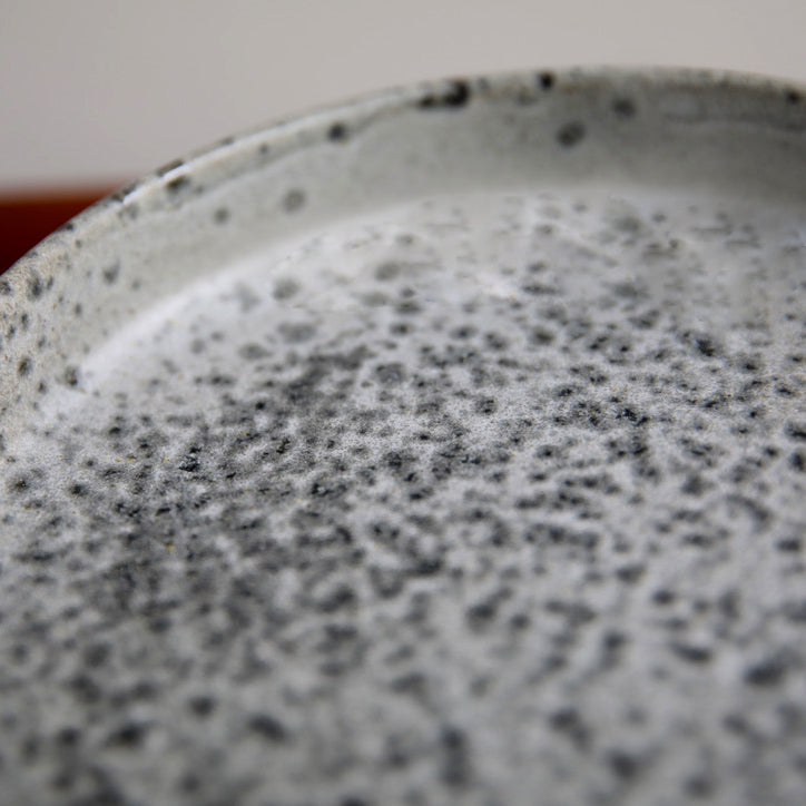 Medium Rimmed Plate / Grey / Shape #4, Glaze G